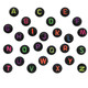 6.5mm Round Black Random Multicoloured Plastic Alphabets Letter Beads
